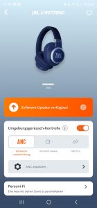 JBL LIVE770NC Bluetooth-Kopfhörer Screenshot