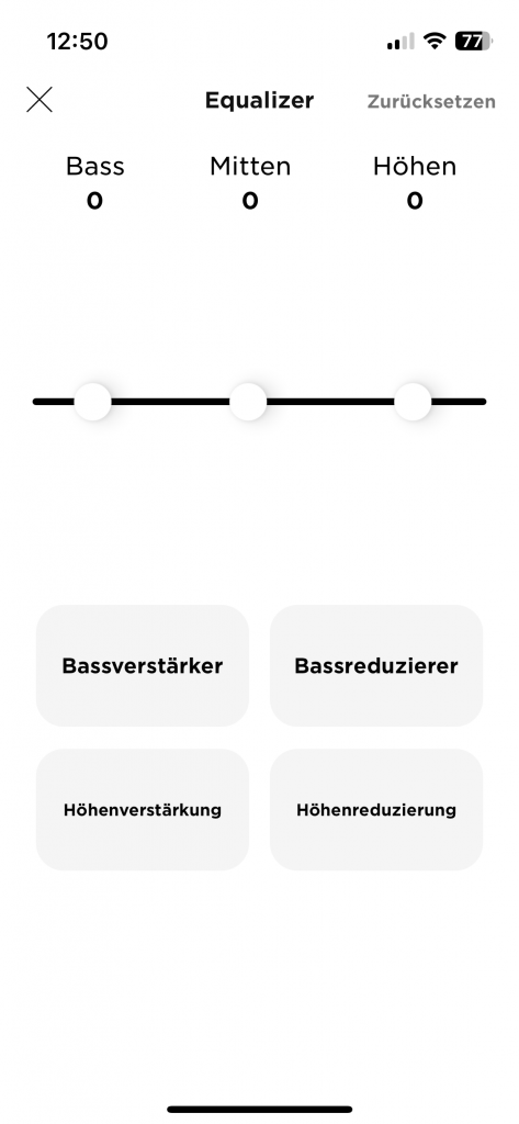 Bose QuietComfort Over-Ear-Kopfhörer App Equalizer Einstellungen