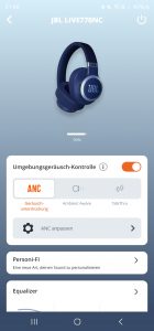 JBL LIVE770NC Bluetooth-Kopfhörer Screenshot