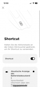 Bose QuietComfort Over-Ear-Kopfhörer App Shortcut Einstellungen