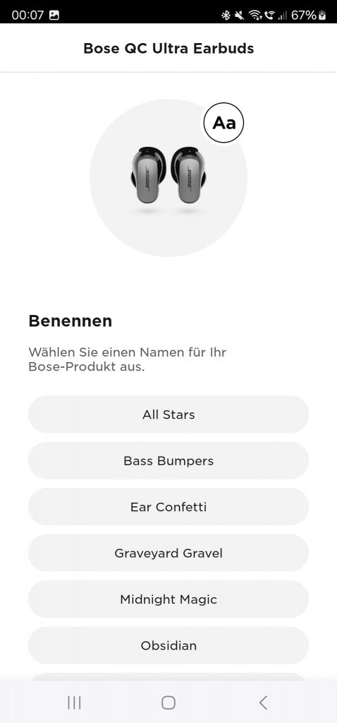 Bose QuietComfort Ultra EarBuds Bluetooth-Kopfhörer Screenshot