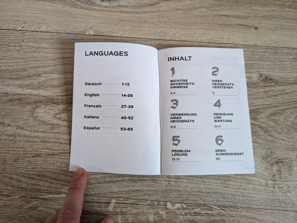 Anleitung des Dreo ‎DR HSH006 Heizlüfter geöffnet