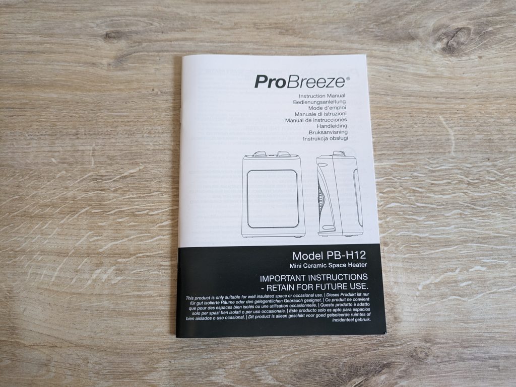 Anleitung des Pro Breeze Mini Heizlüfters