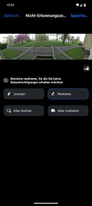 App der Reolink Duo 3 PoE M81L Überwachungskamera, Markierungsbereiche