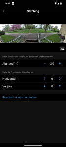 App der Reolink Duo 3 PoE M81L Überwachungskamera Stitching
