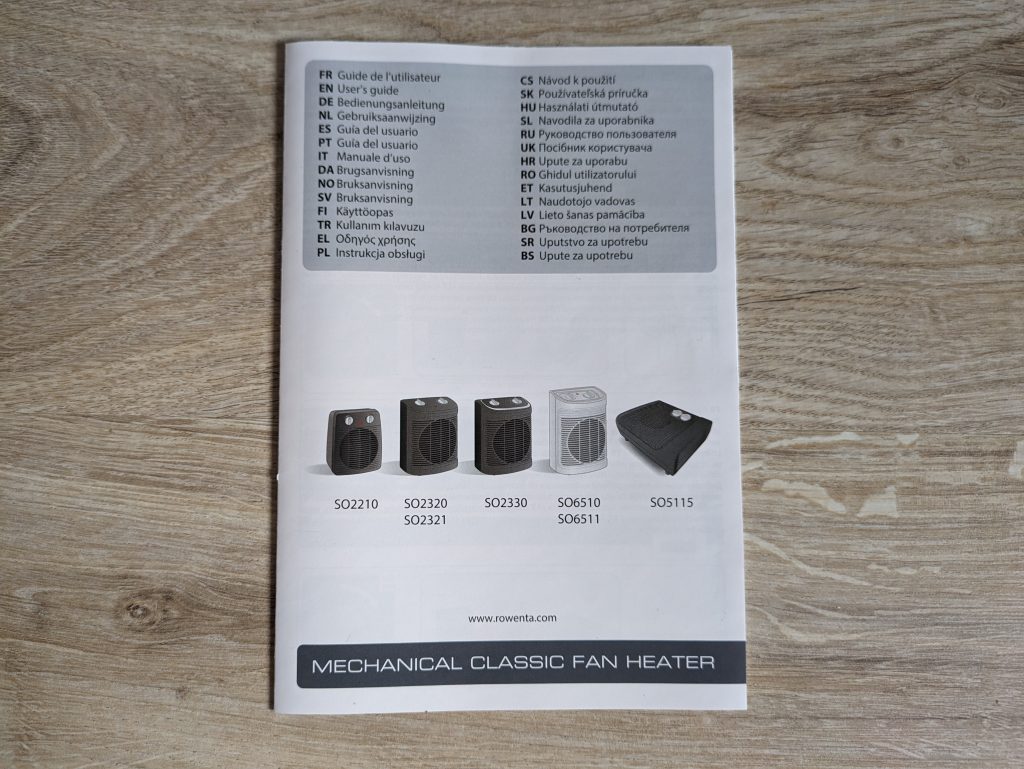 Bebilderte Anleitung des Rowenta SO2320 Instant Comfort Compact Heizlüfters