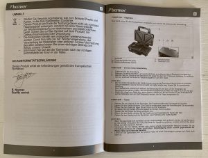 Bestron ‎ASM90XLCO XL-Sandwichmaker geöffnete Bedienungsanleitung