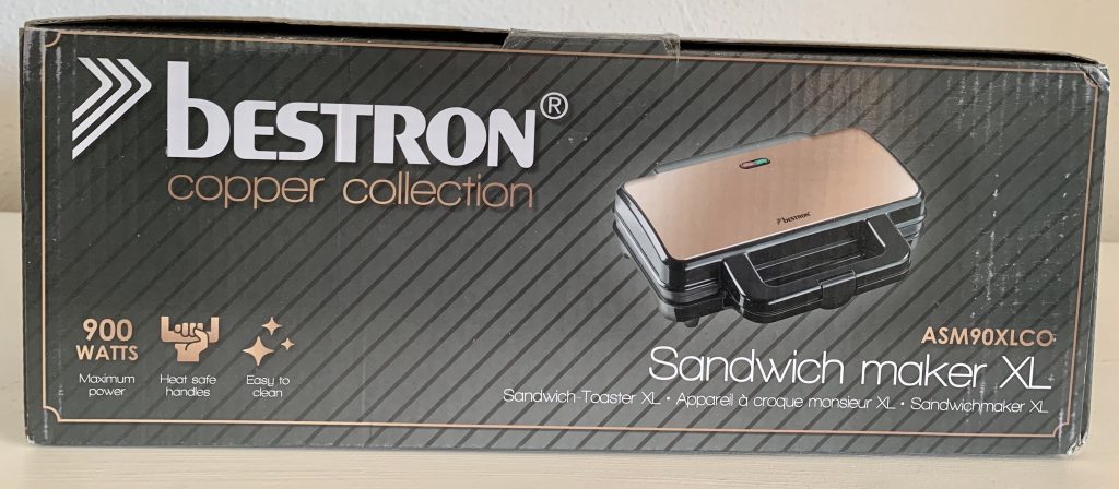 Bestron ‎ASM90XLCO XL-Sandwichmaker obere Seite des Kartons