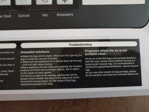 Bonsenkitchen VS2000 Vakuumierer, Warnhinweise 2