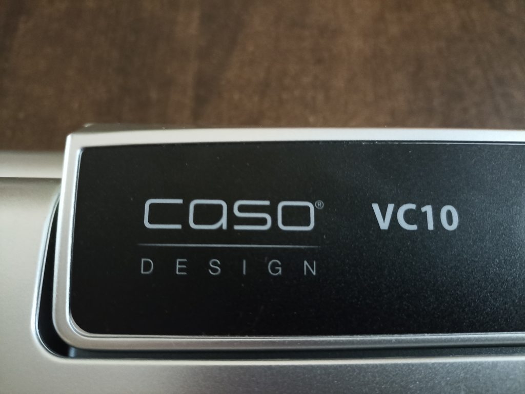 CASO VC10 Vakuumierer, Beschriftung neben dem Bedienfeld