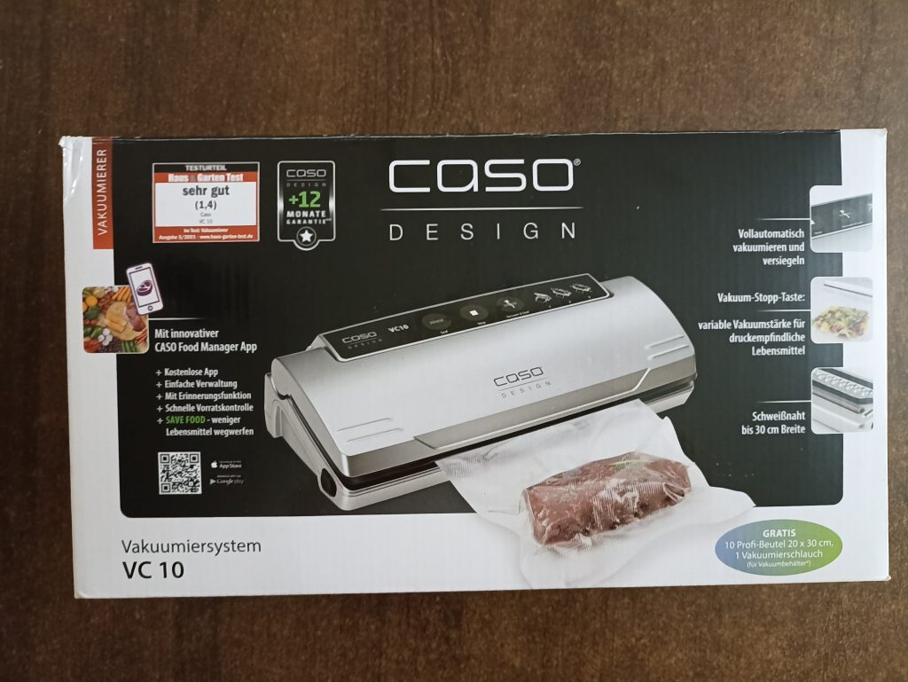 CASO VC10 Vakuumierer, Verpackung Rückseite