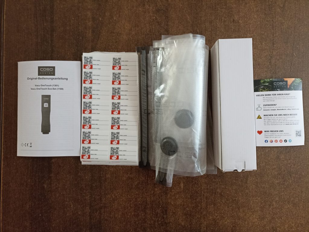 Caso Vacu OneTouch Vakuumierer, Lieferumfang mit Innenverpackung