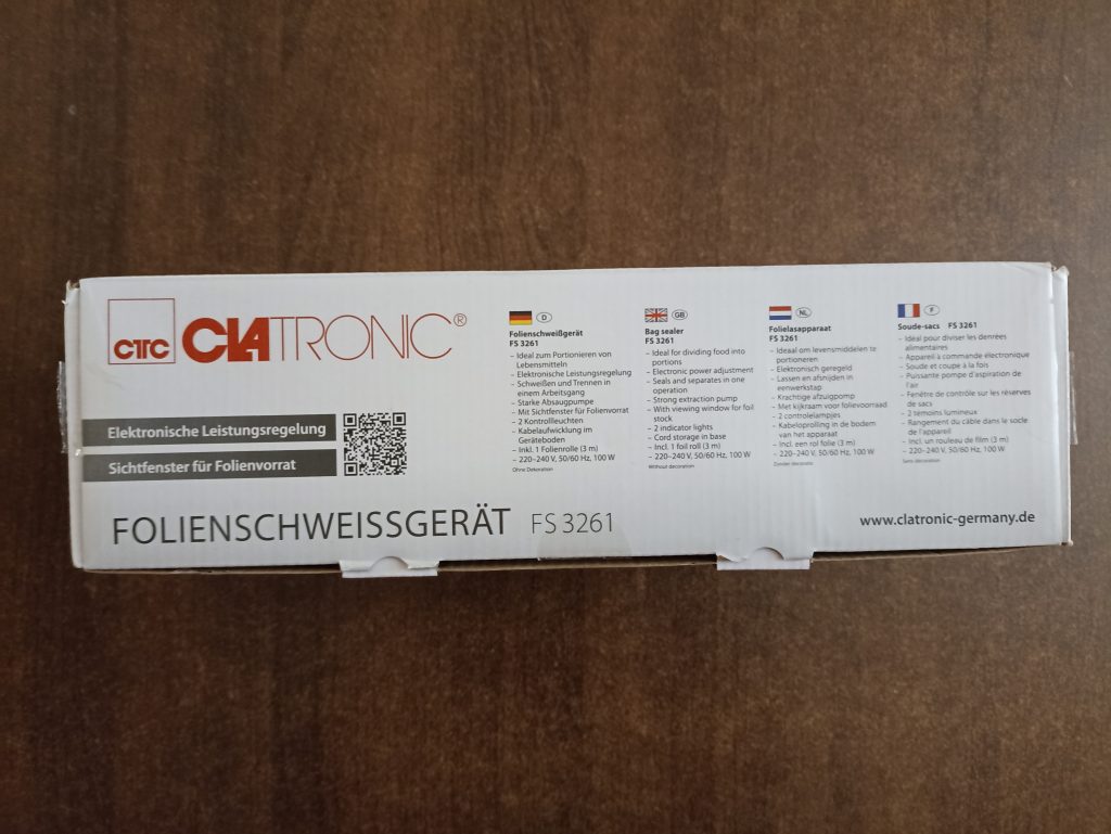 Clatronic FS 3261 Vakuumierer, Verpackung, Ansichit von von oben