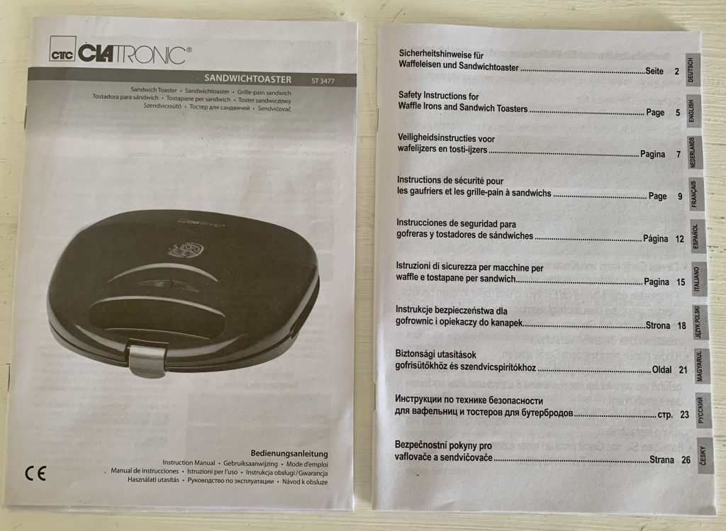 Clatronic® ST 3477 Sandwichmaker Bedienungsanleitung und Sicherheitshinweise
