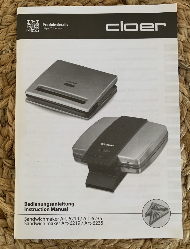 Cloer 6219 Sandwichmaker Bedienungsanleitung