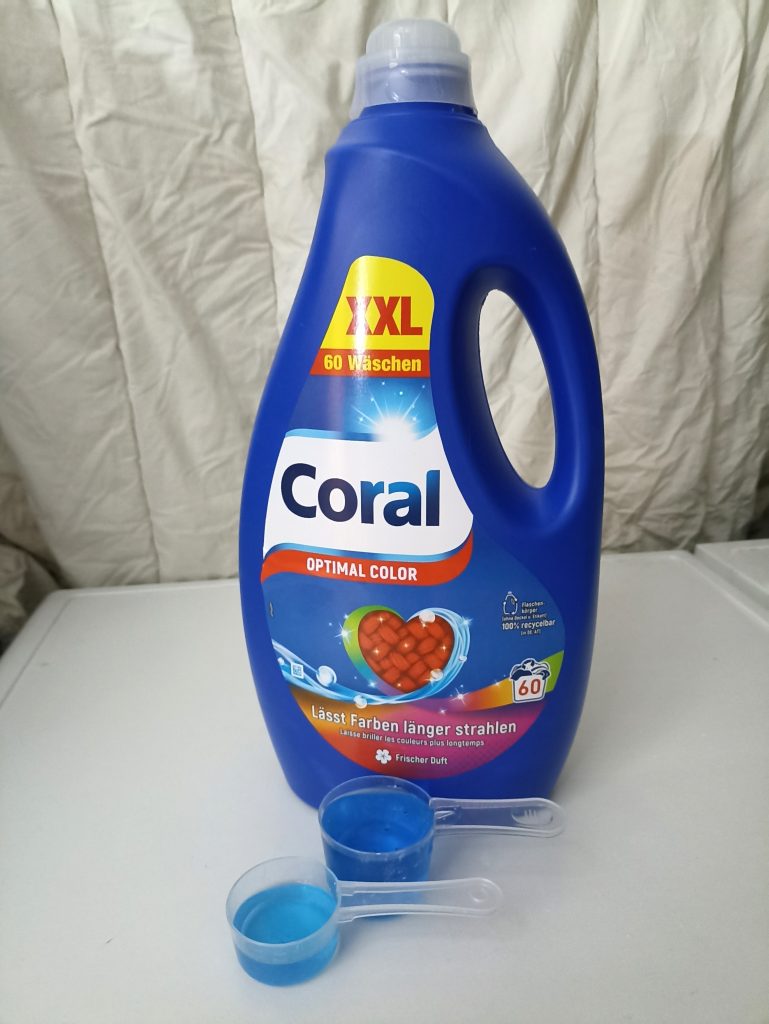 Coral Optimal Color XXL Waschmittel, Dosierung für kalte Wäsche