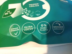 Dr. Beckmann MAGIC LEAVES Waschmittel, Verpackung, Beschriftung Vorteile