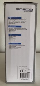 Emerio ST-109724.3 Sandwichmaker im Karton von der Seite