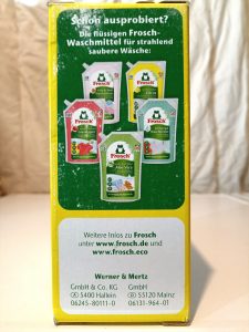 Frosch Citrus Waschmittel, Verpackung Seitenansicht 2