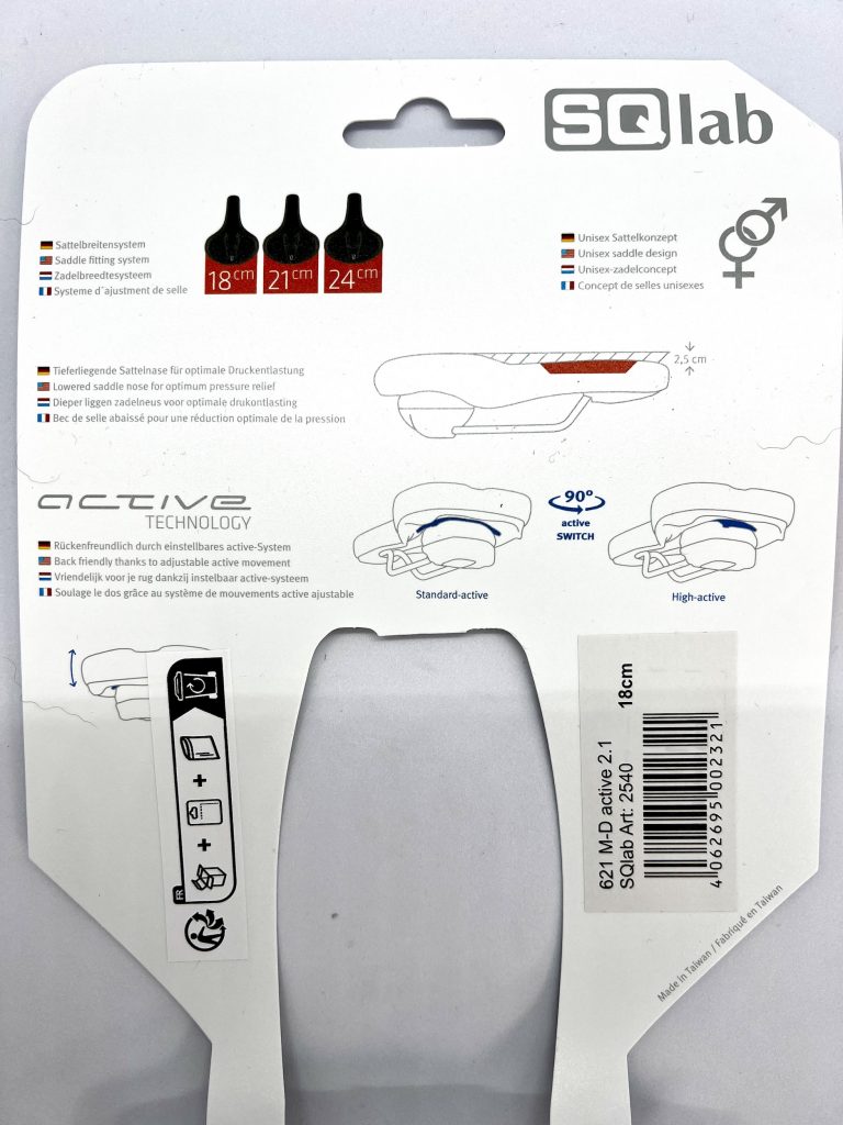 SQlab 621 Ergolux Active 2.0 Fahrradsattel Informationszettel