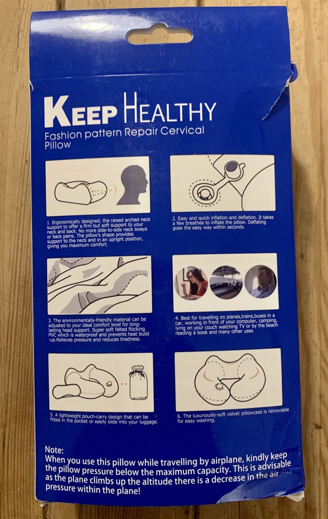 IZUKU QL-KHZJ Nackenkissen in der Verpackung von hinten