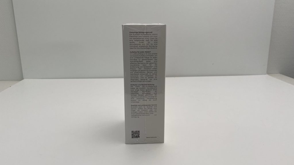 KLAMER Munddusche Verpackung Seite