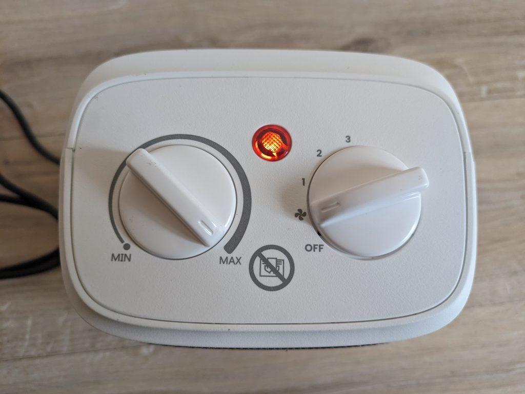 Kontrollleuchte des Pro Breeze Mini Heizlüfter