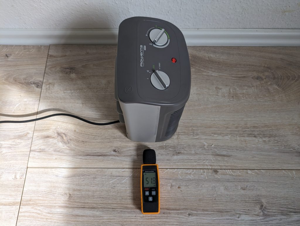 Lautstärke in der ECO-Stufe des Rowenta SO2320 Instant Comfort Compact Heizlüfters