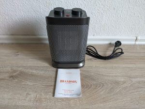 Lieferumfang des Brandson Heizlüfters in der Nahansicht