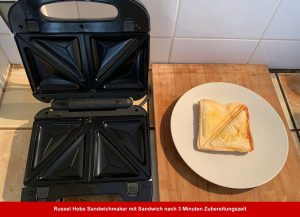 Russell Hobbs 24540-56 Sandwichmaker mit Sandwich nach 3 Minuten