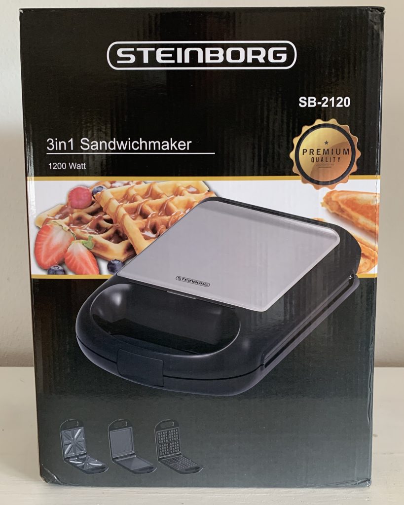 Steinborg XXL-Sandwichmaker im Karton von vorne