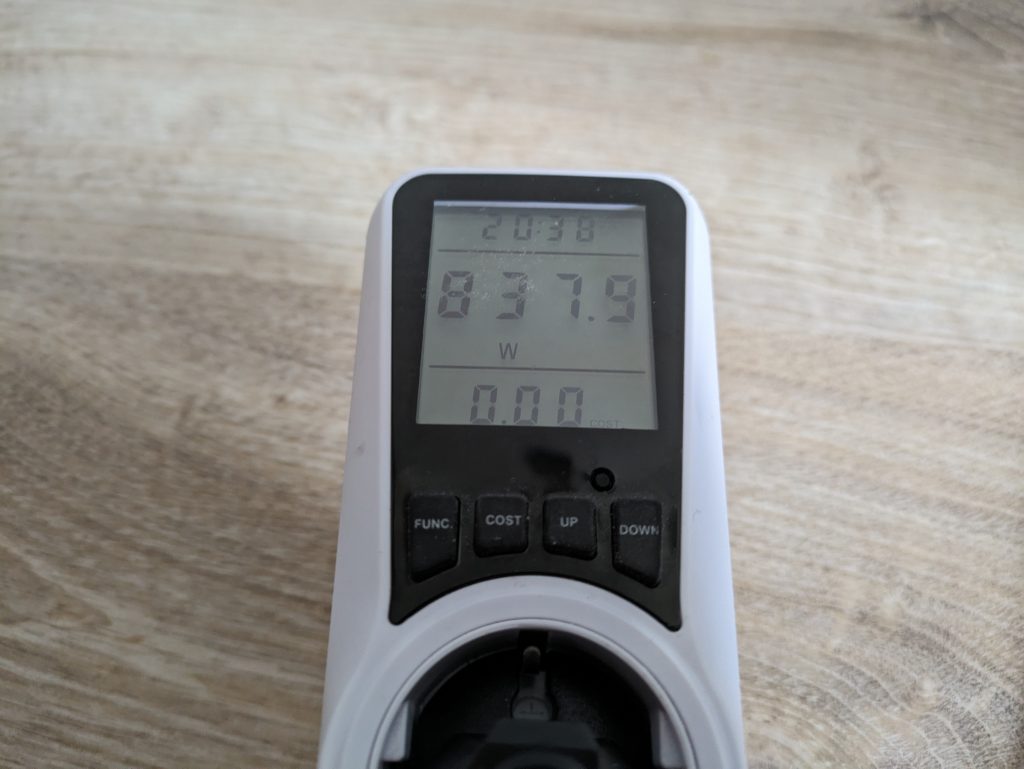 Stromverbrauch Brandson Heizlüfter erste Heizstufe