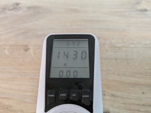 Stromverbrauch des Dreo ‎DR HSH006 Heizlüfters in der dritten Heizstufe