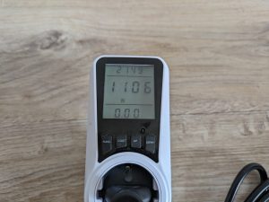 Stromverbrauch des Pelonis SWNJ53 Heizlüfters in der ersten Heizstufe