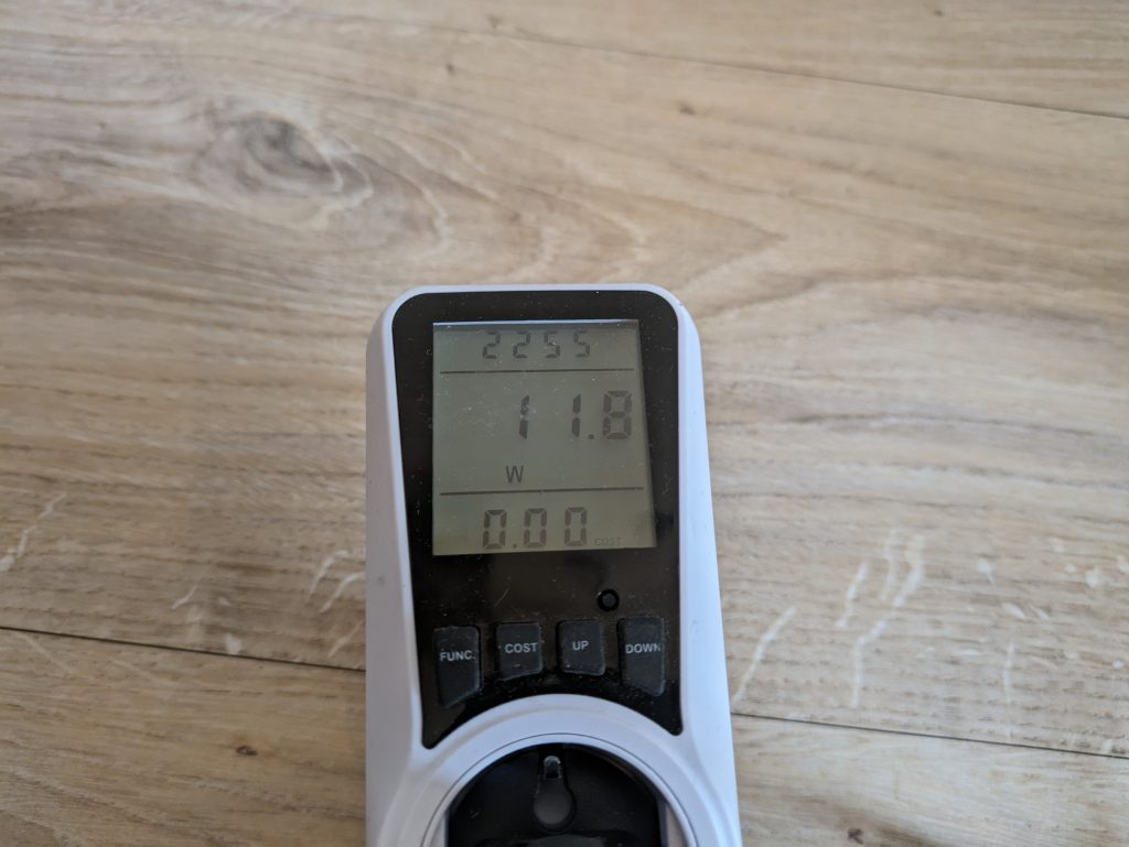 Stromverbrauch des Pro Breeze Mini Heizlüfters in der Kaltluftstufe
