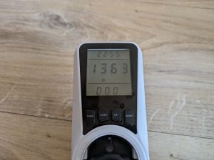 Stromverbrauch des Pro Breeze Mini Heizlüfters in der zweiten Heizstufe