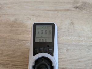 Stromverbrauch des TROTEC TFC 16 E Heizlüfters in der ersten Heizstufe