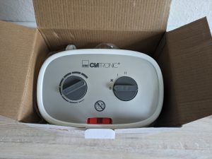Verpackung des Clatronic HL3762 Heizlüfters geöffnet