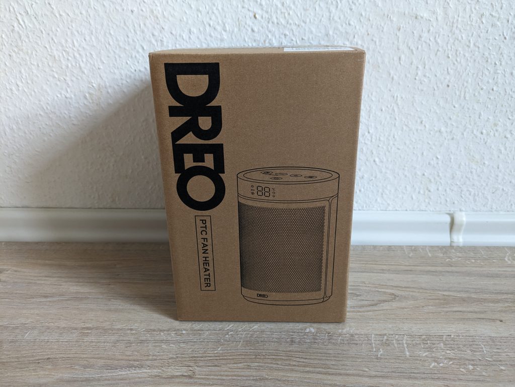 Verpackung des Dreo ‎DR HSH006 Heizlüfters von vorne