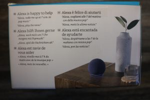 Amazon Echo Dot 5 Lautsprecher Karton Rückseite