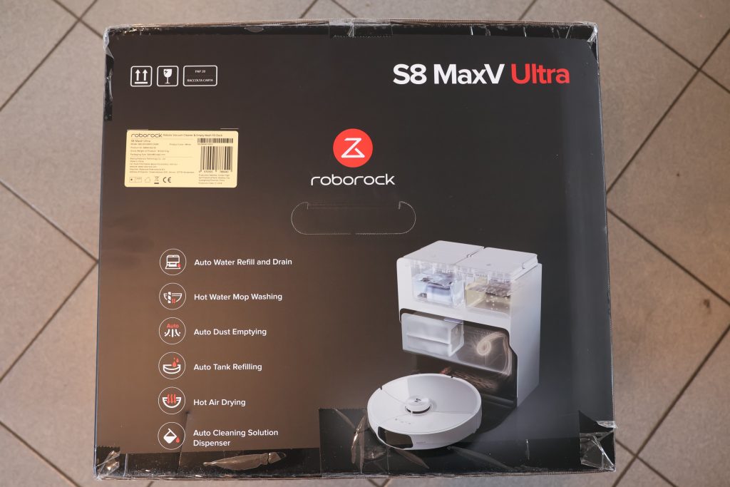 Roborock S8 MaxV Ultra Saug-Wisch-Roboter Karton Rückseite