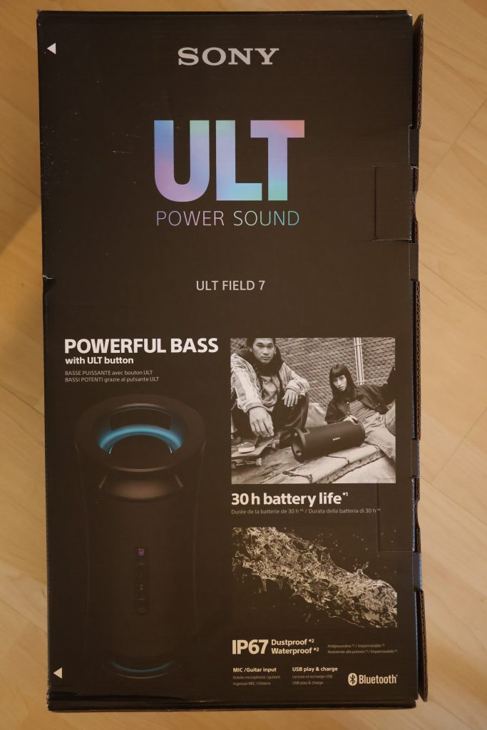 Sony ULT Field 7 Bluetooth-Lautsprecher Karton Rückseite