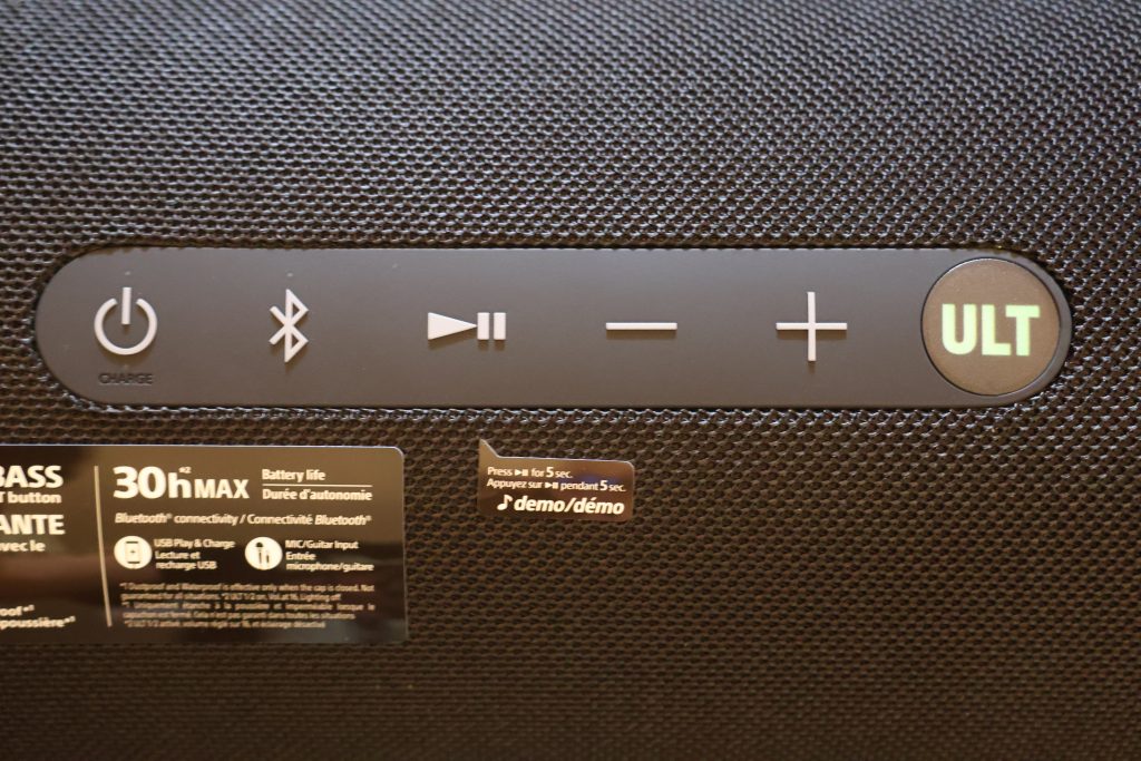 Sony ULT Field 7 Bluetooth-Lautsprecher Bedienelemente
