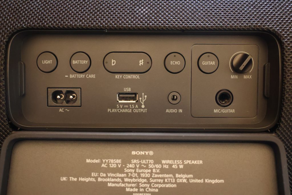 Sony ULT Field 7 Bluetooth-Lautsprecher Anschlüsse