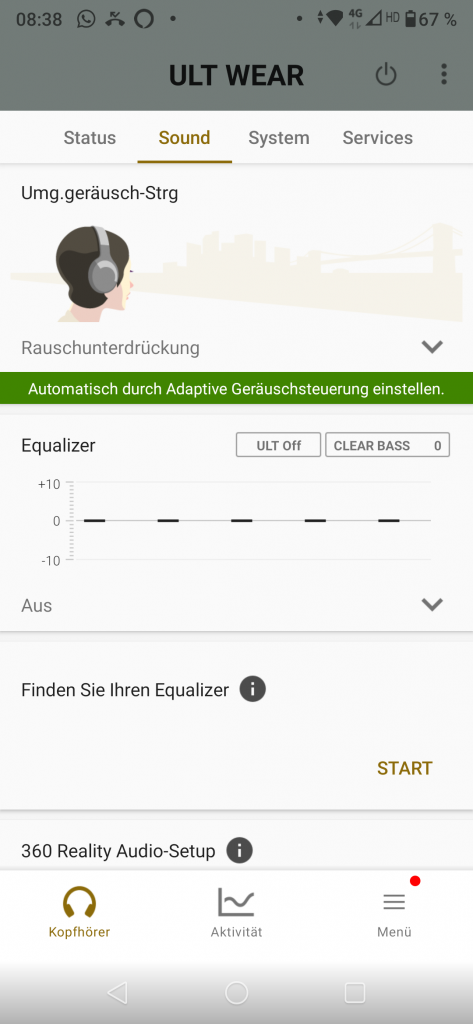 Sony ULT Wear Screenshot