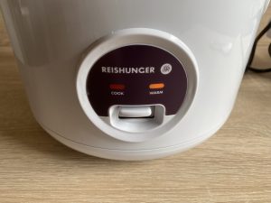 Reishunger Basis Reiskocher beim Warmhalten
