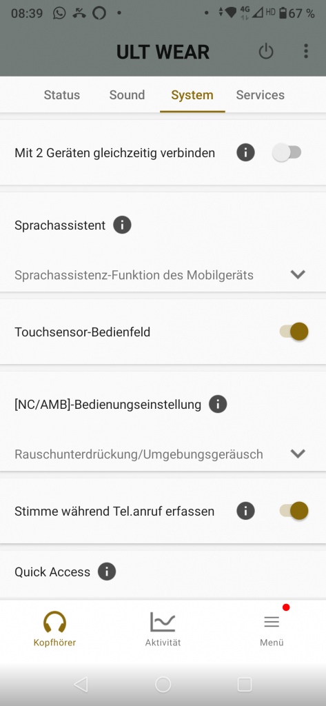 Sony ULT Wear Screenshot