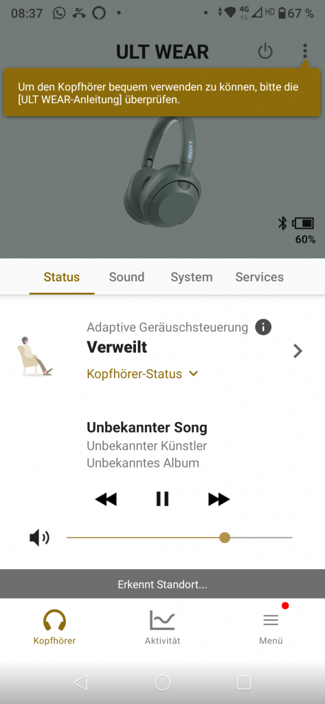 Sony ULT Wear Screenshot