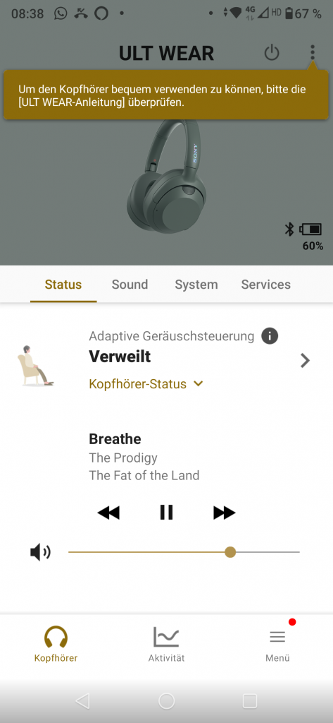 Sony ULT Wear Screenshot