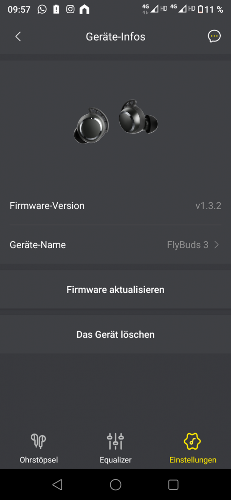 Tribit FlyingBuds 3 In-Ear-Kopfhörer Screenshot